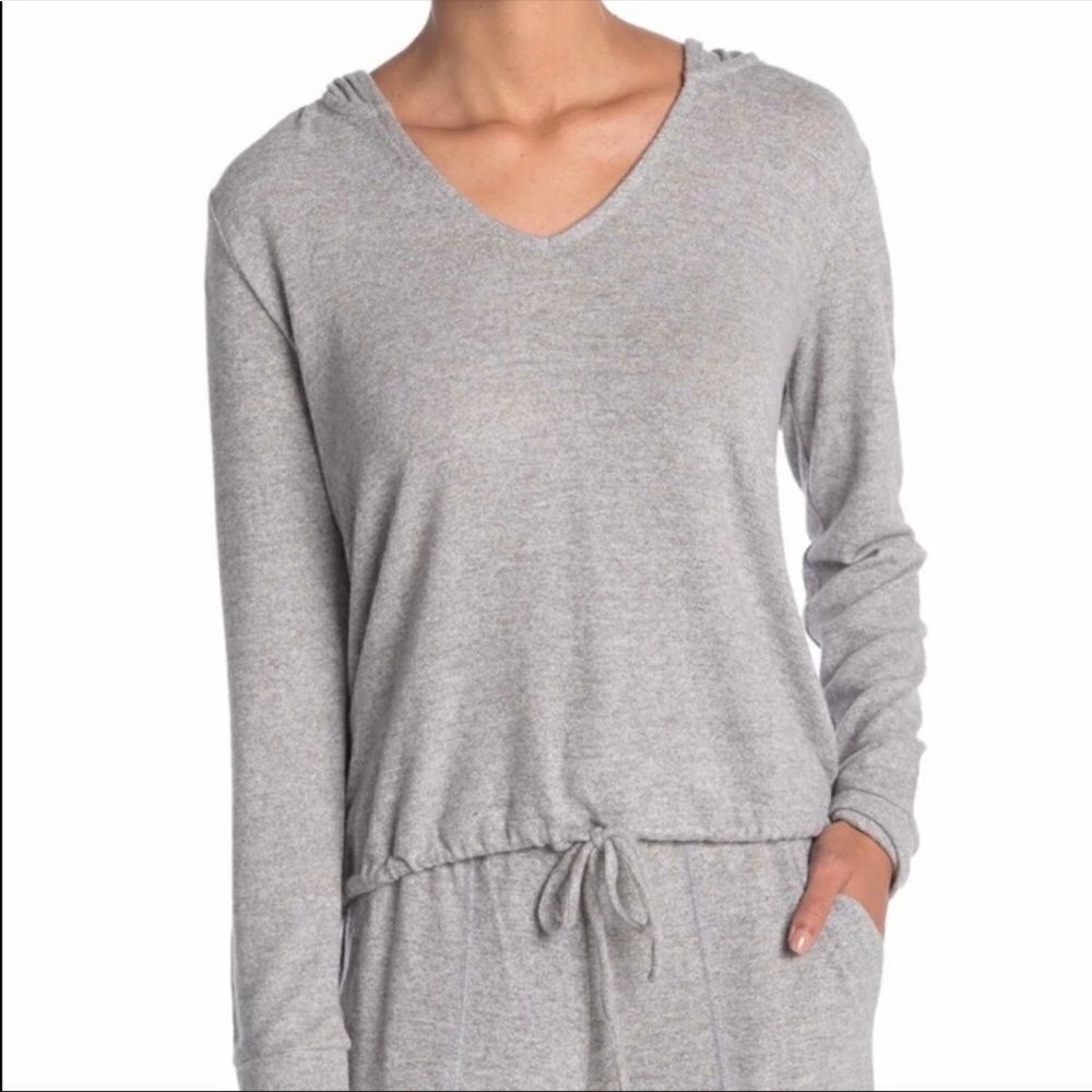 NWT Hooded Pullover Drawstring Waist Size L Gray